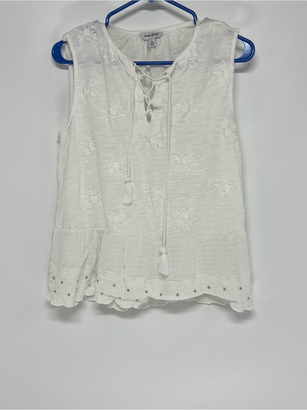 Lucky brand white tank top blouse XL